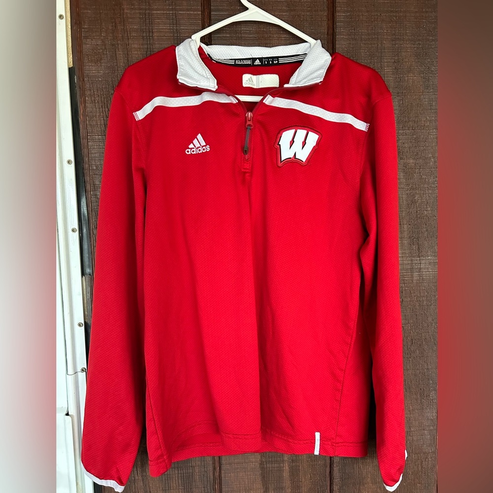 Adidas Wisconsin Badger quarter zip long sleeve